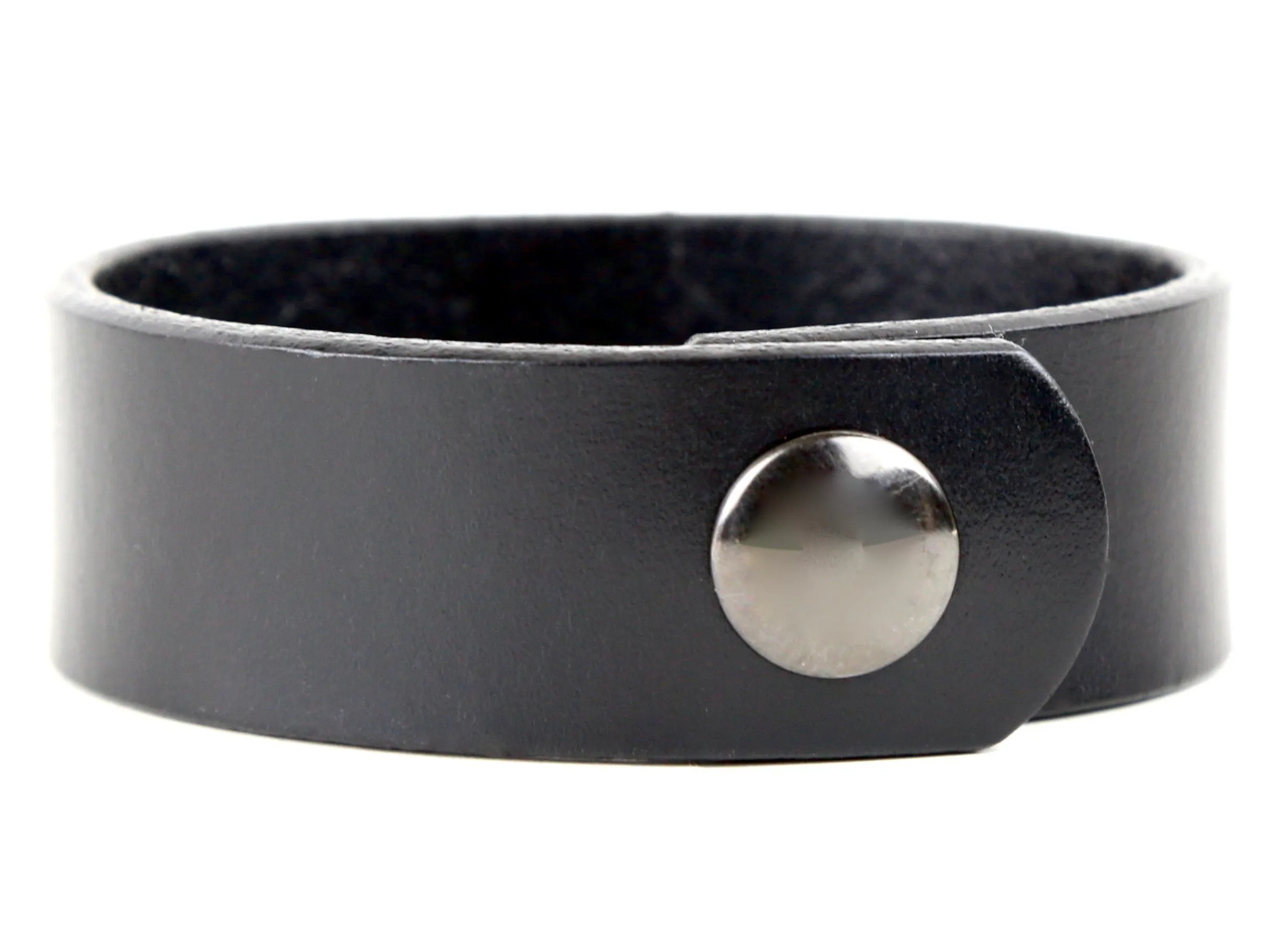 Black Latigo Leather Wristband
