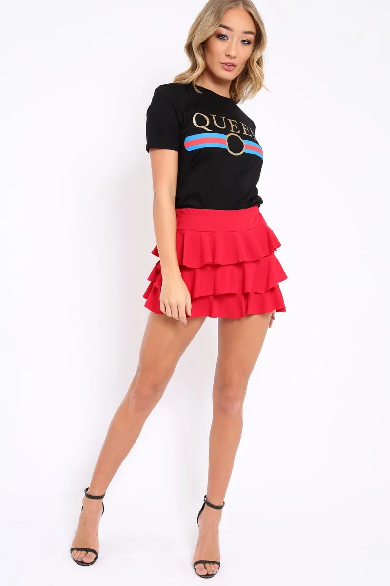 Black Queen Slogan T-shirt - Chenise