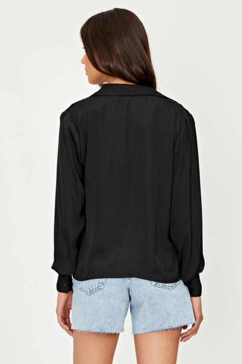 Black Satin Blouse