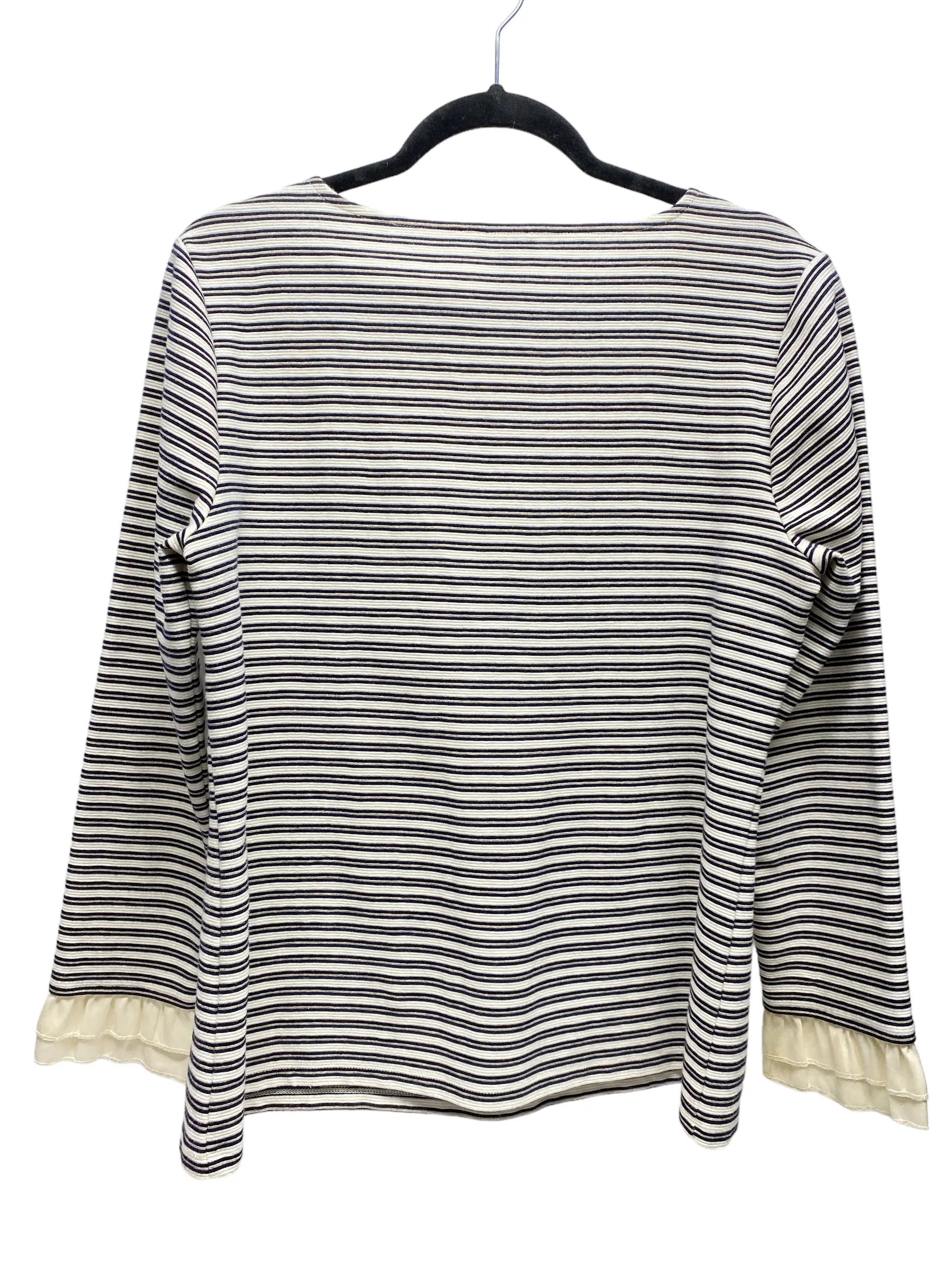 Blouse Long Sleeve By Talbots In Black & Cream, Size: Petite L