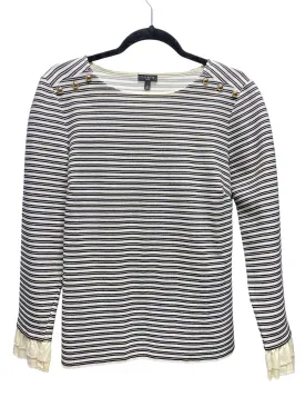 Blouse Long Sleeve By Talbots In Black & Cream, Size: Petite L
