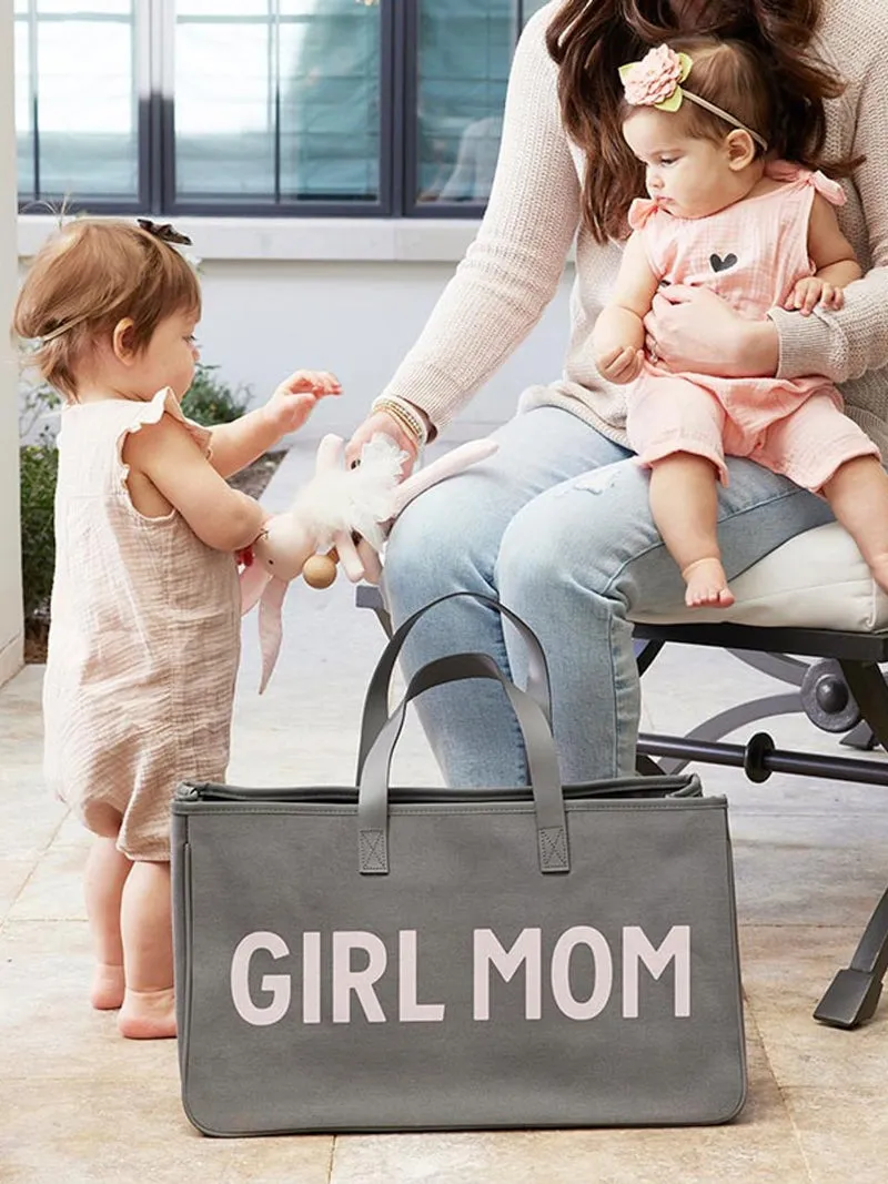 Canvas Tote Gray - Girl Mom