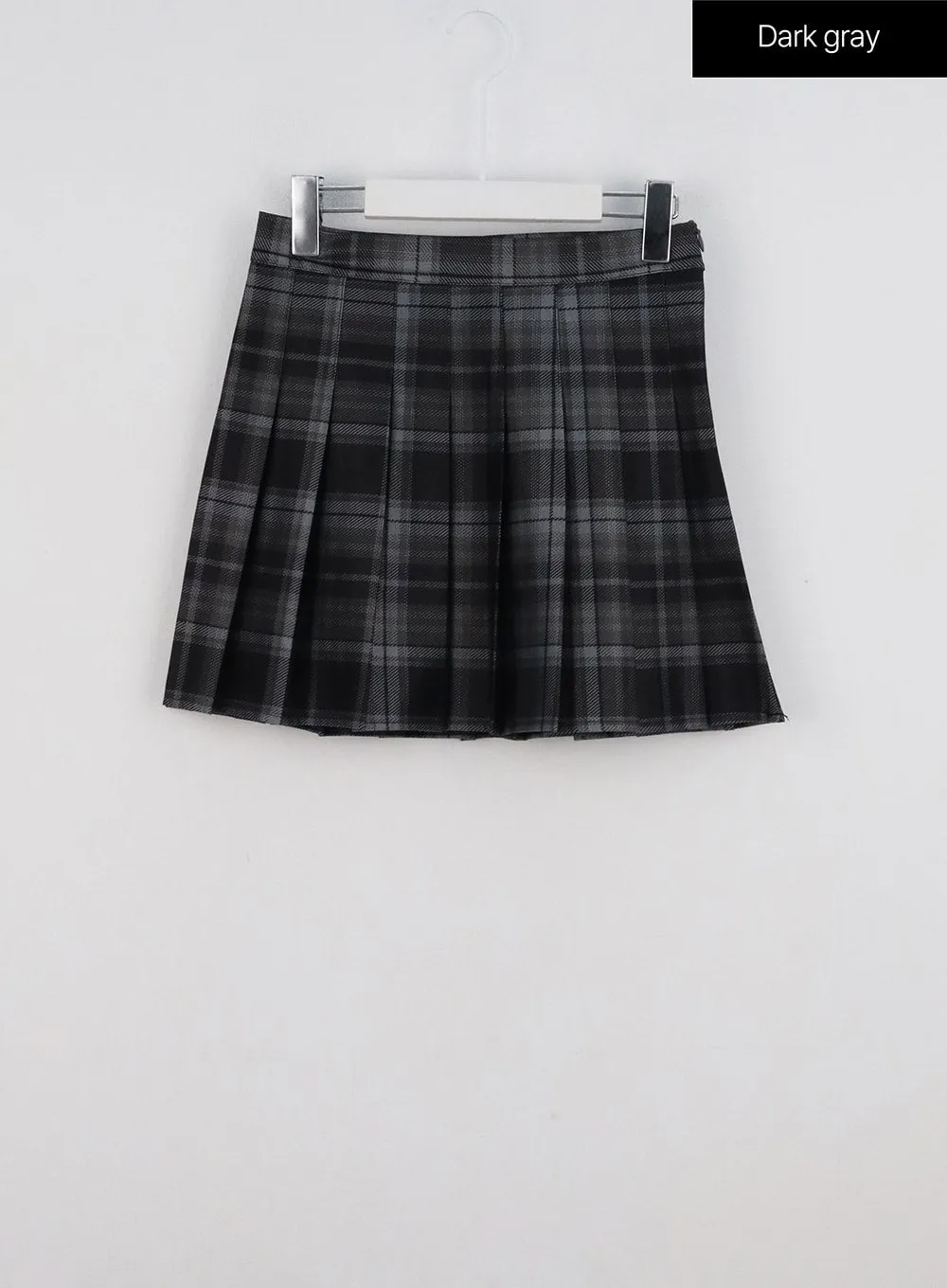 Check Pleated Mini Skirt IG312