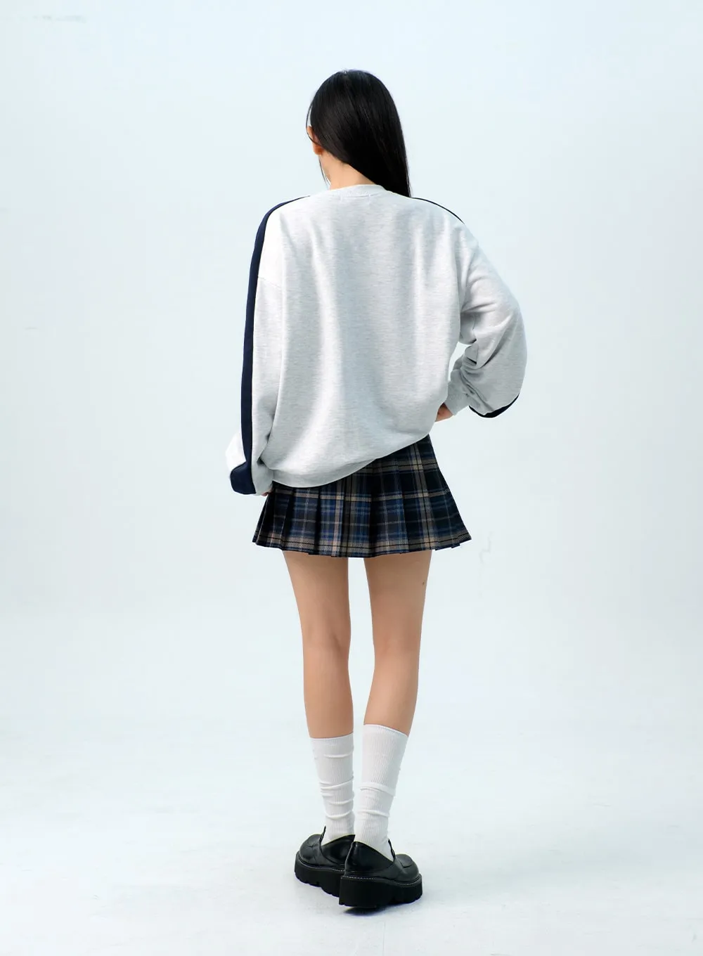 Check Pleated Mini Skirt IG312