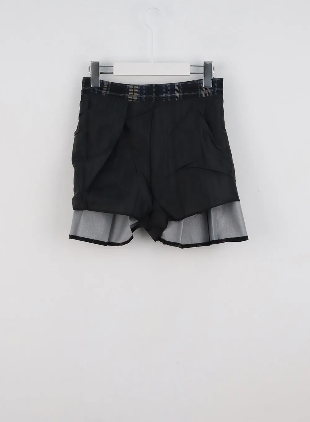 Check Pleated Mini Skirt IG312