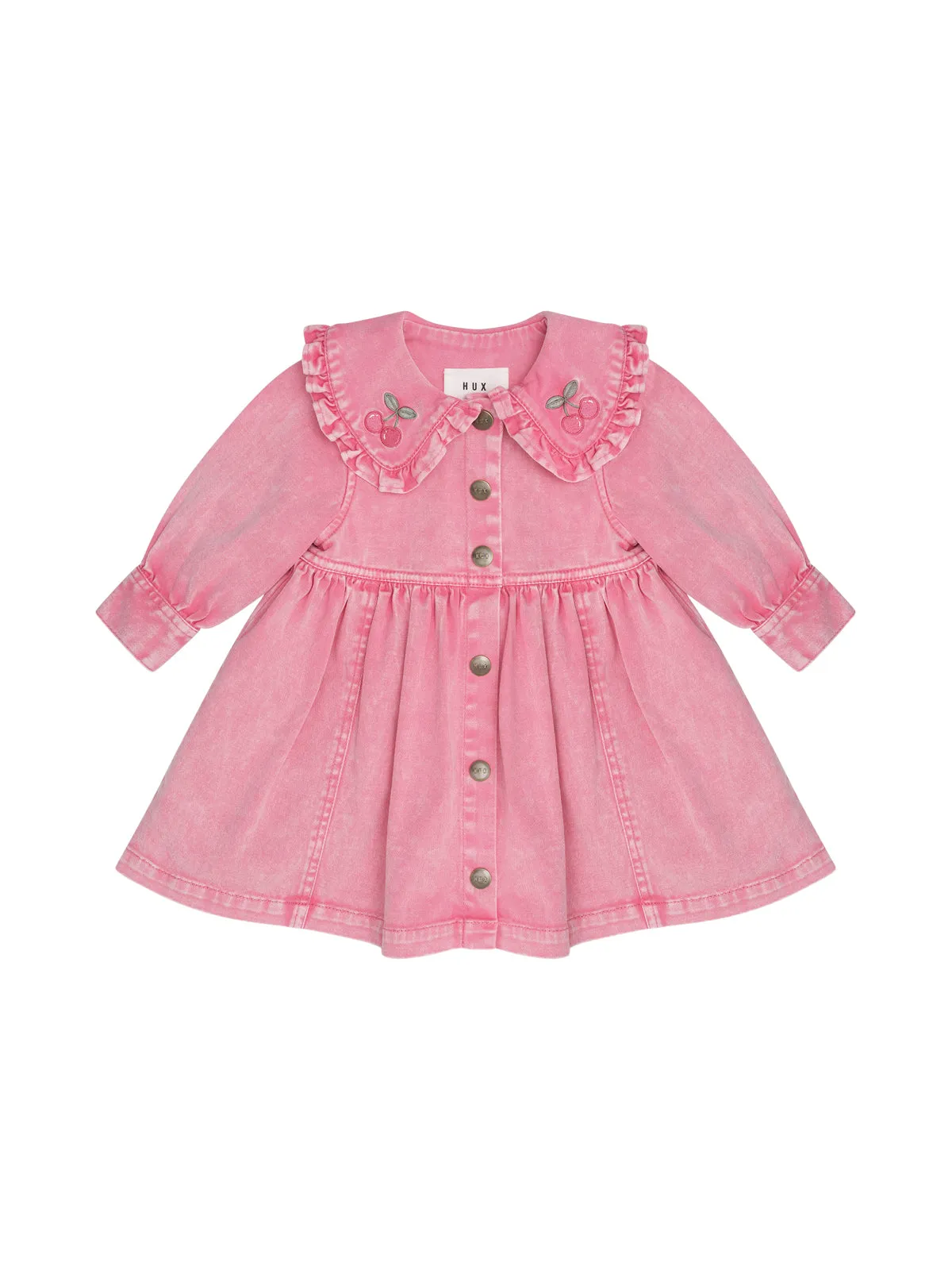 Cherry Collar Denim Dress