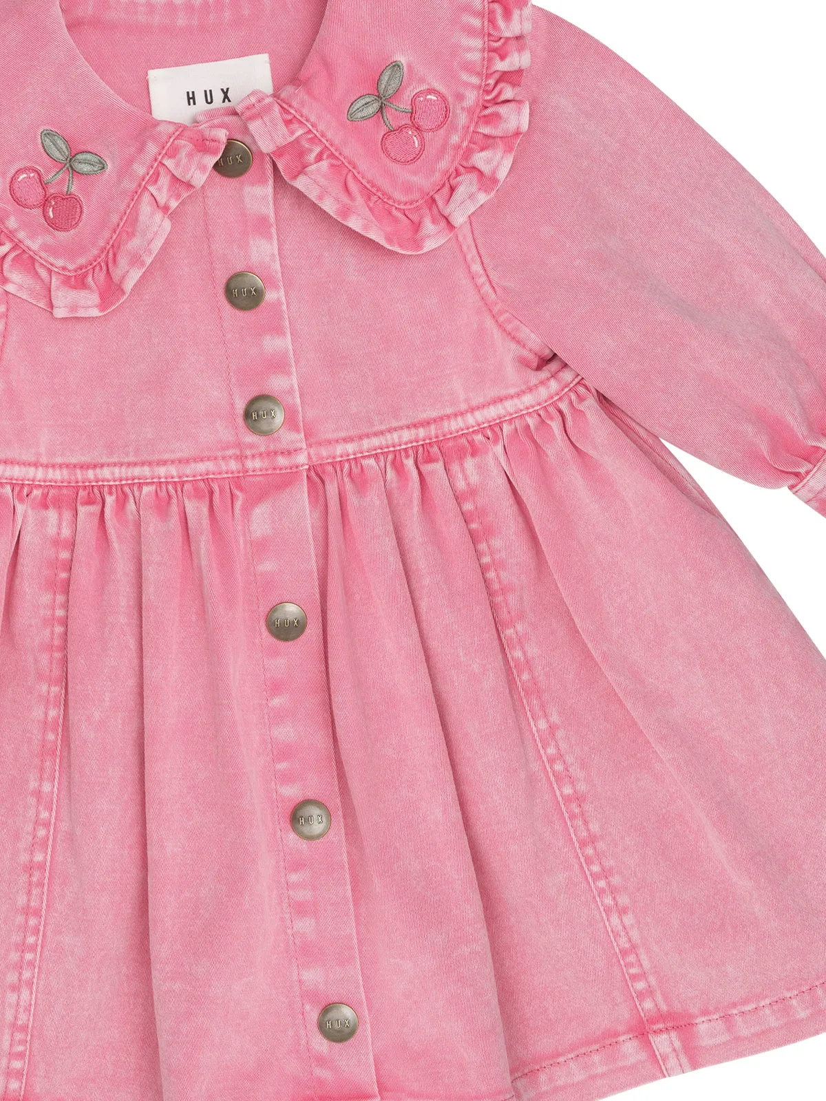 Cherry Collar Denim Dress