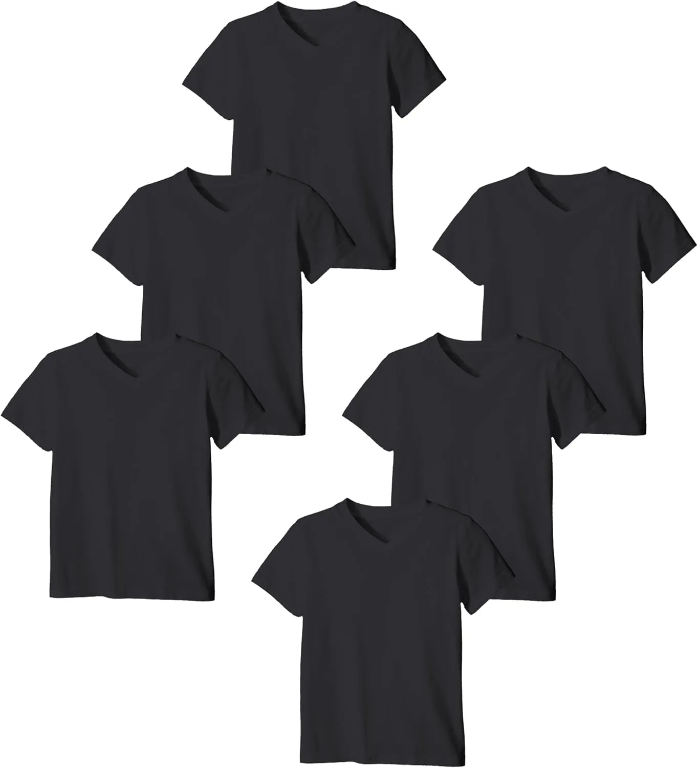 Classic Men's White Short Sleeve Undershirts V Neck T Shirt - Multi & Bulk Wholesale Packs