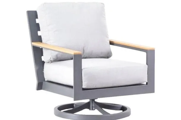 CORONADO 3 PIECE SEATING SET - Love Seat, Club Chair and Swivel Rocker - Gray