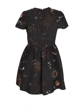 cosmo wool and silk-blend mini dress