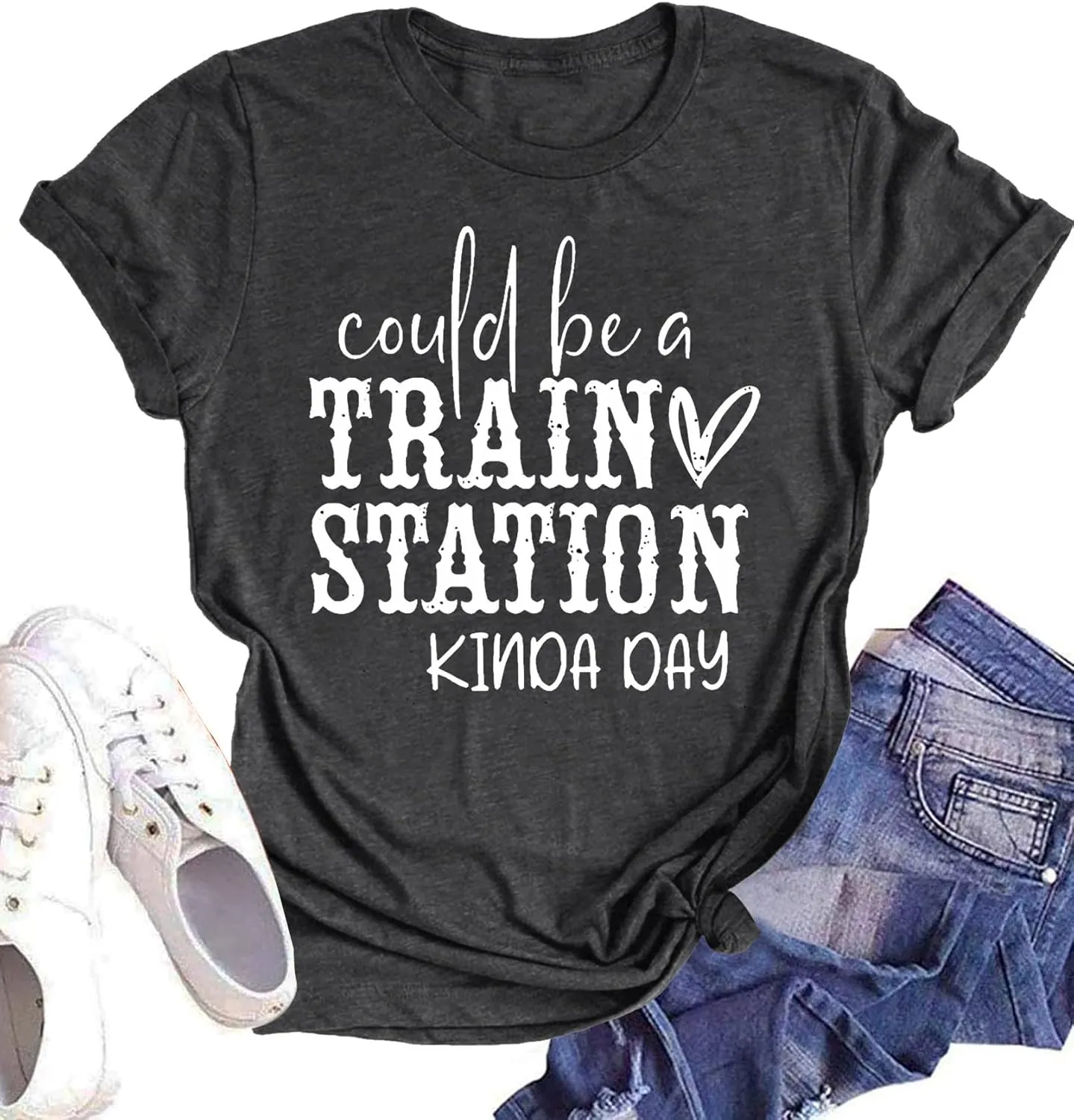 Could Be A Train Station Kinda Day Shirt Women Funny Country Music Tees Casual Summer Short Sleeve Tops