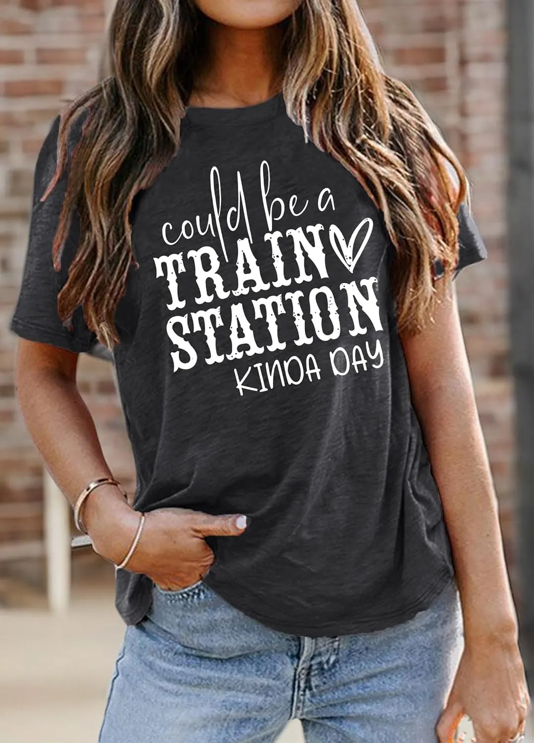 Could Be A Train Station Kinda Day Shirt Women Funny Country Music Tees Casual Summer Short Sleeve Tops