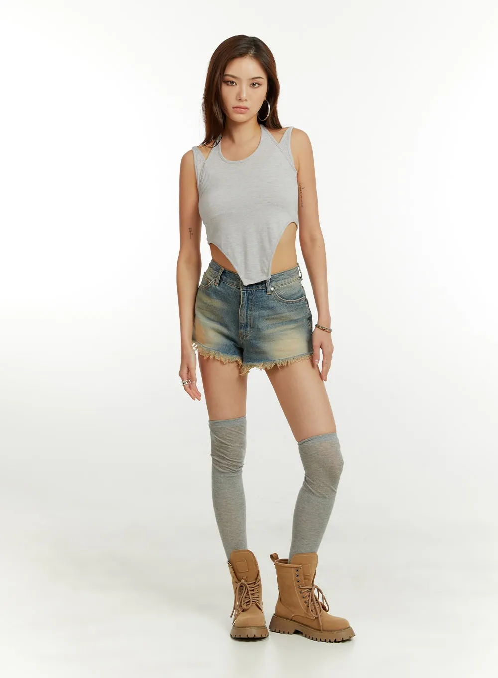 Cut Out Sleeveless Top CU421