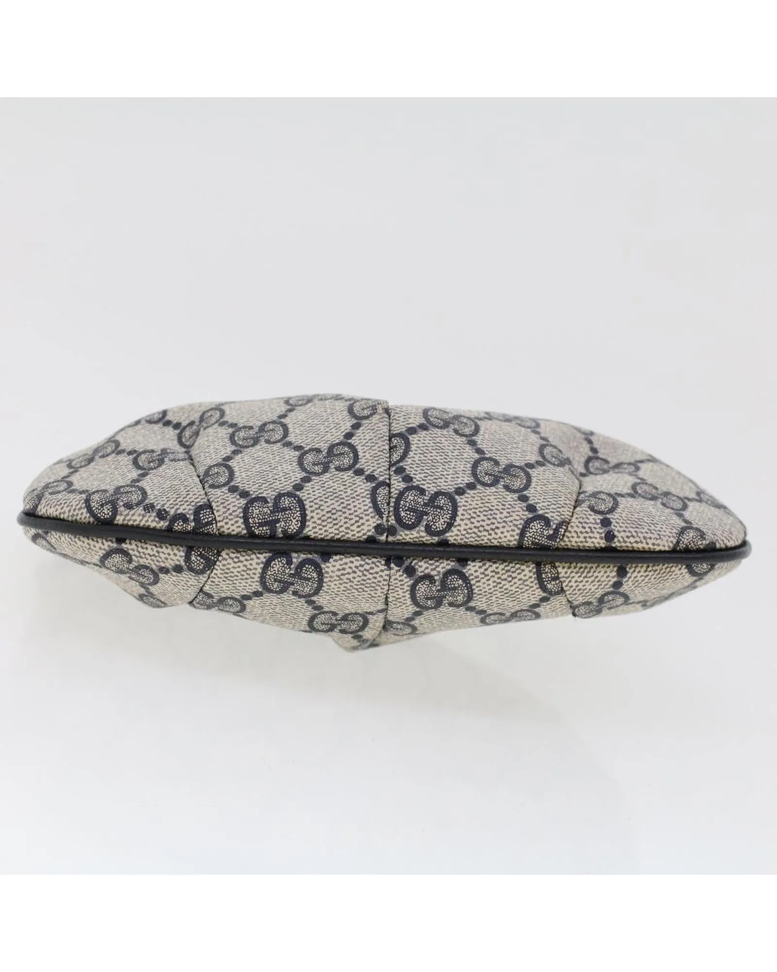 GG Canvas Pouch PVC Leather Navy Gray