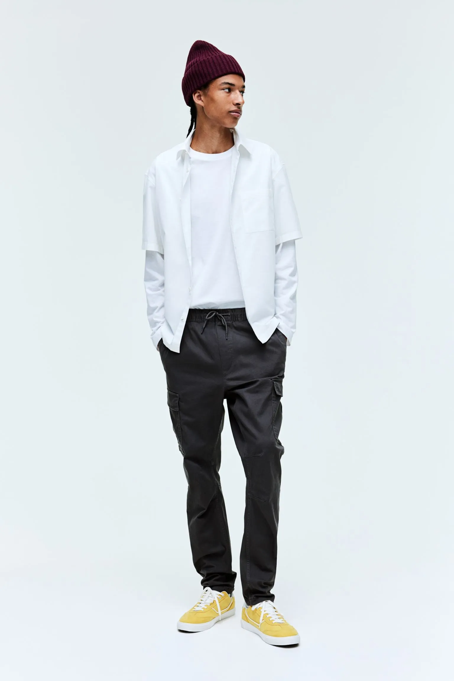 H&M Skinny Fit Cargo Pants, dark gray