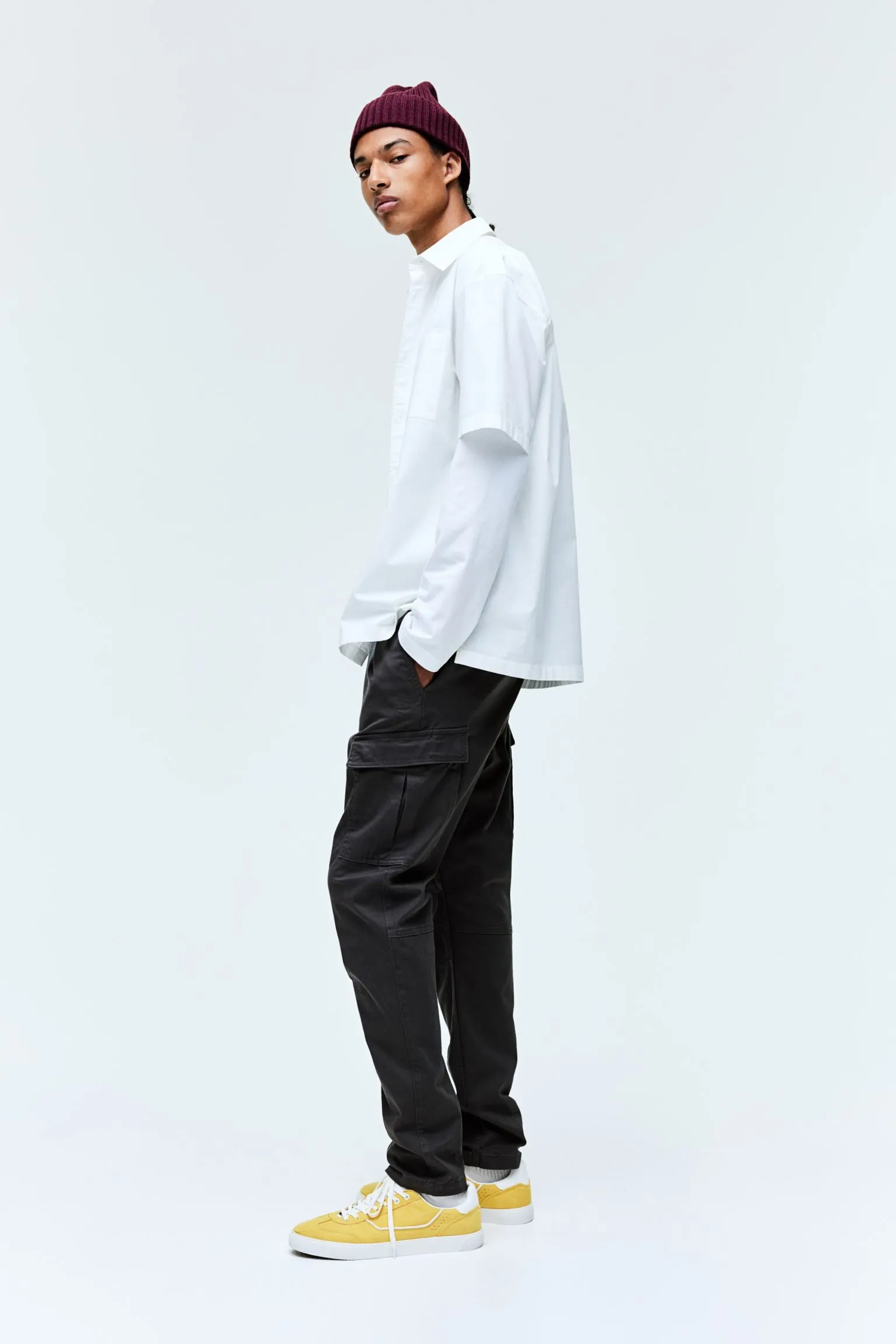 H&M Skinny Fit Cargo Pants, dark gray