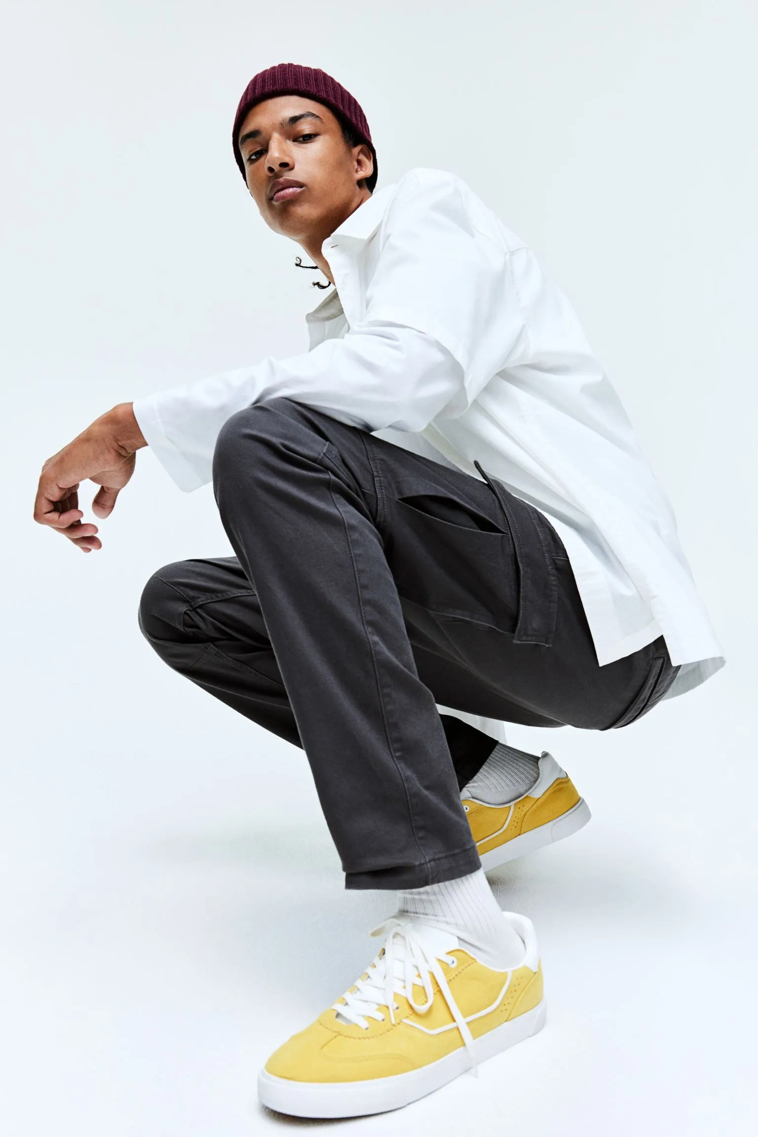 H&M Skinny Fit Cargo Pants, dark gray