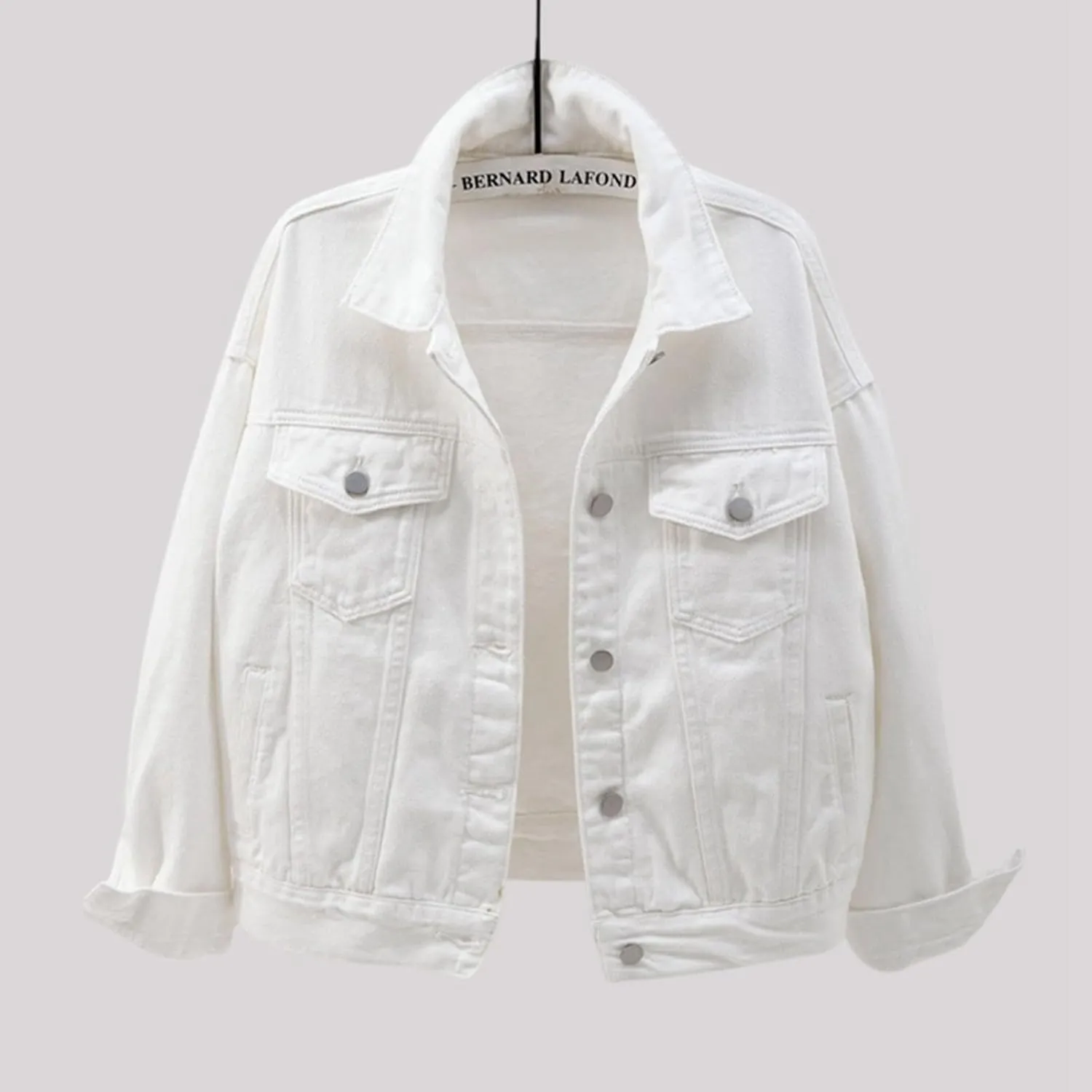Jean Jacket Women Casual Long Sleeve Button Down Lapel Cropped Denim Top Lightweight Candy Color Plus Size Blazer