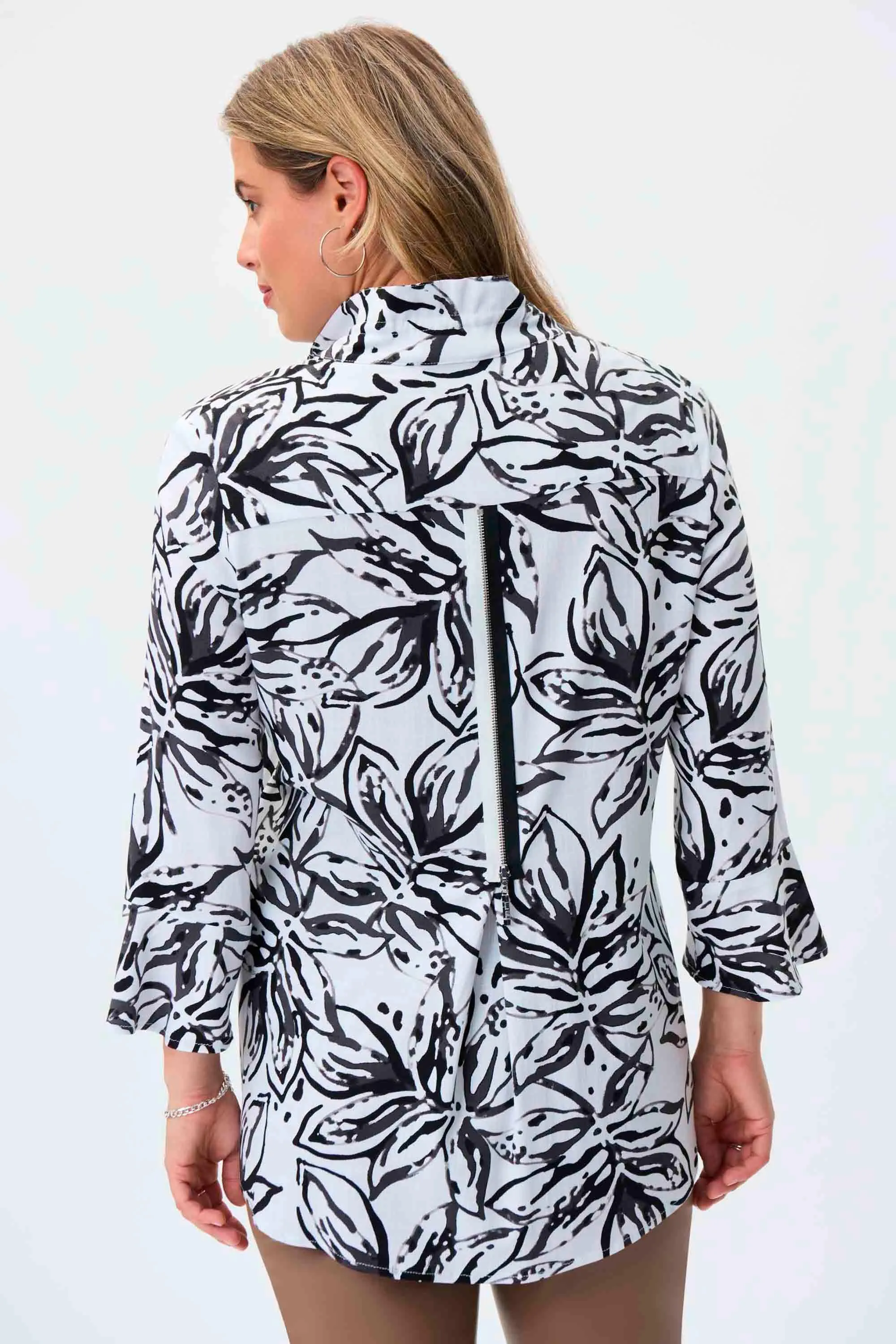 Joseph Ribkoff Vanilla/ Black Blouse Style 231297