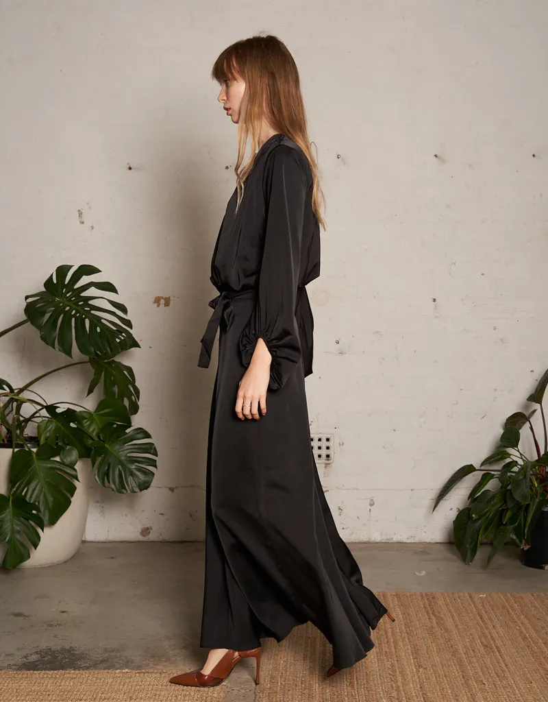 Jovial Satin Crossover Blouse