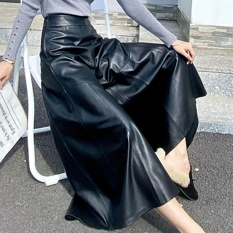 Leather Xtra Wide Leg Pants