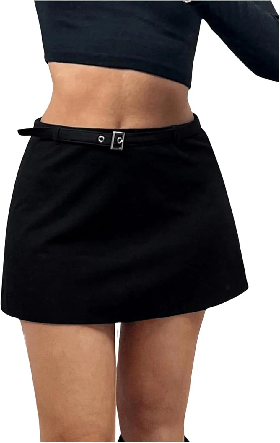 MakeMeChic Women's Mini Skirt with Shorts Aline Micro Skort Y2K Short Skirt