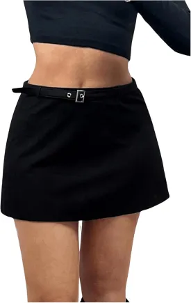 MakeMeChic Women's Mini Skirt with Shorts Aline Micro Skort Y2K Short Skirt