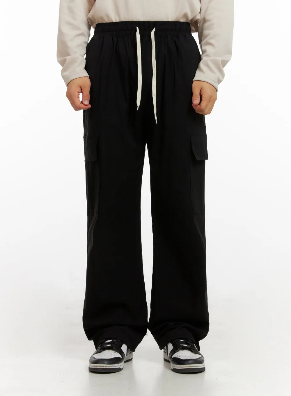 Men's Loose Fit Cargo Pants (Black) IG409