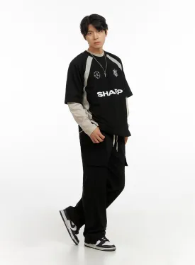 Men's Loose Fit Cargo Pants (Black) IG409