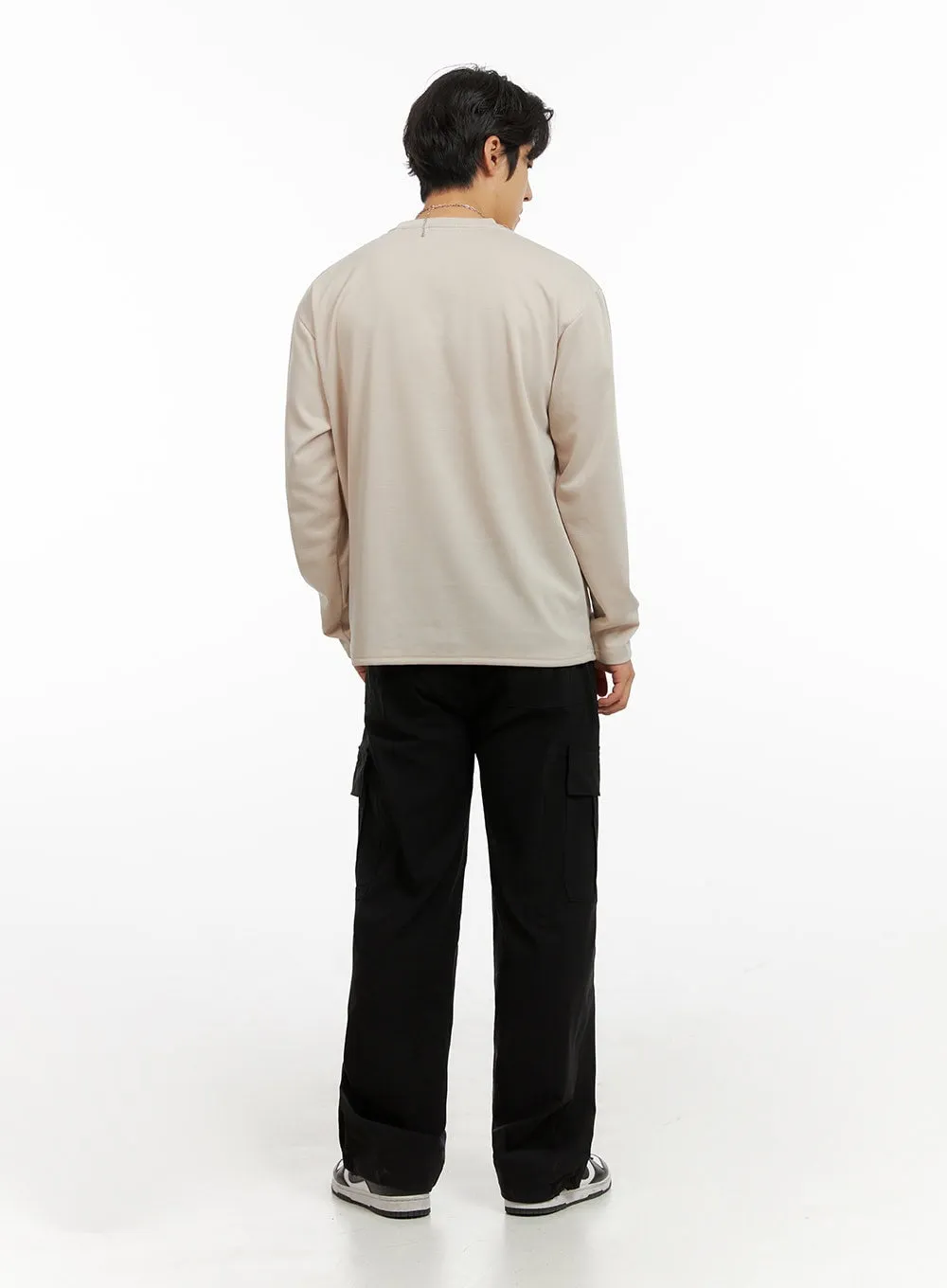 Men's Loose Fit Cargo Pants (Black) IG409
