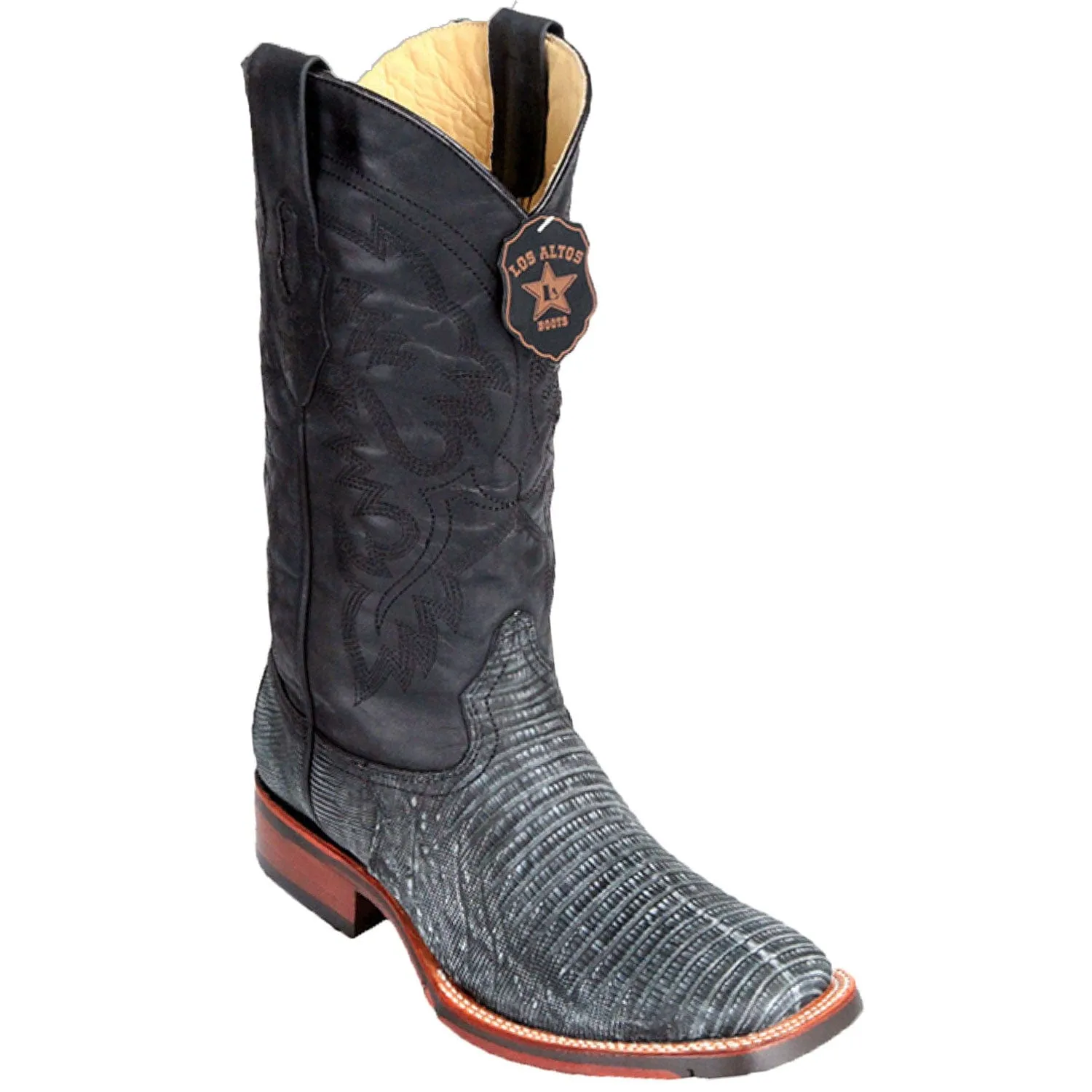 Men's Los Altos Lizard Skin Wide Square Toe Boots 82607