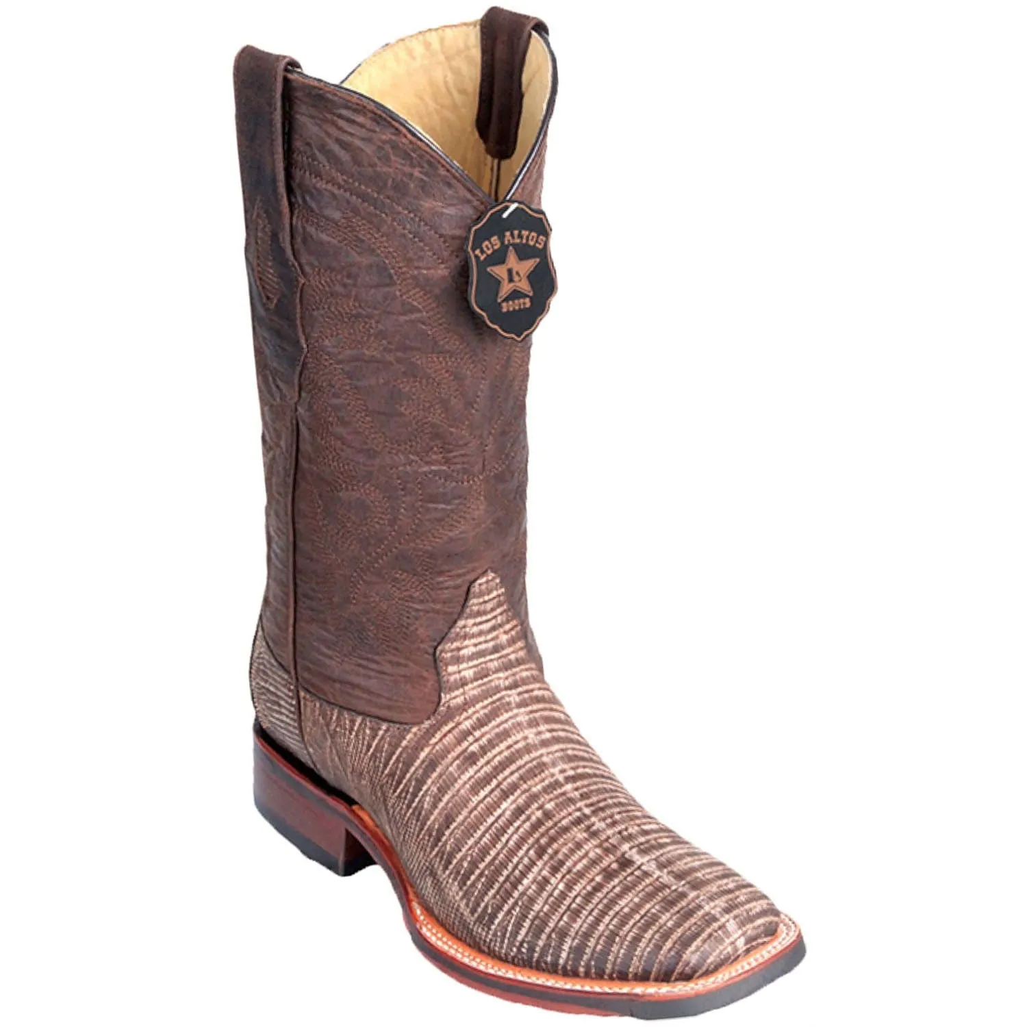 Men's Los Altos Lizard Skin Wide Square Toe Boots 82607