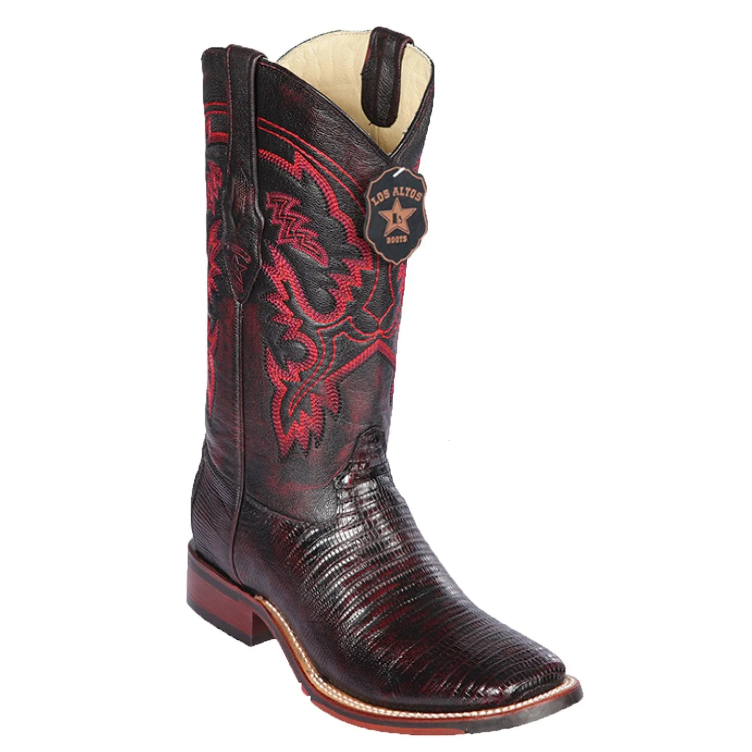 Men's Los Altos Lizard Skin Wide Square Toe Boots 82607