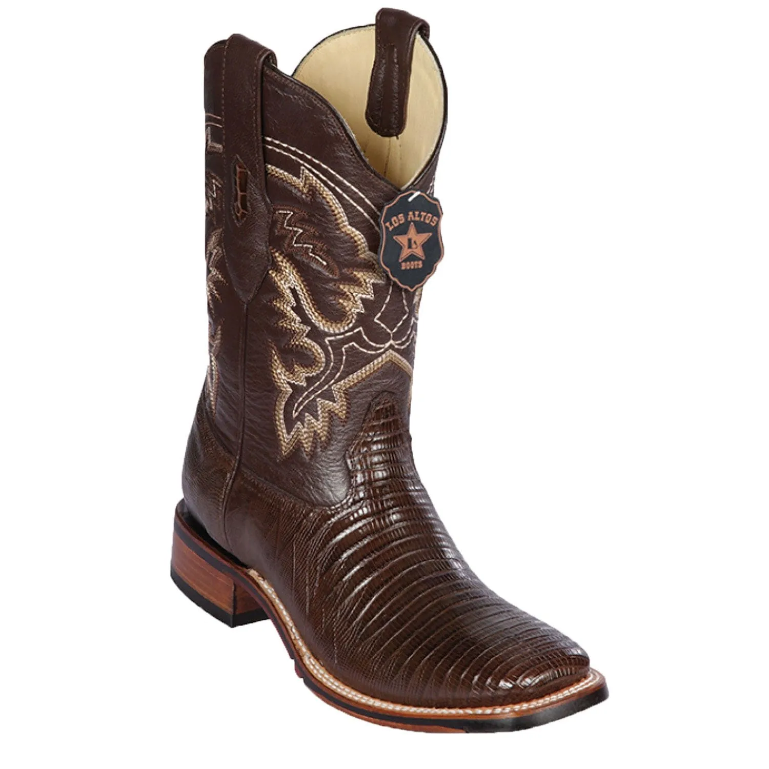 Men's Los Altos Lizard Skin Wide Square Toe Boots 82607