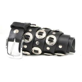 Milwaukee Leather MP7120 Men's Chrome Conchos - Black Genuine Leather