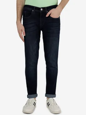 Navy Blue Solid Slim Fit Jeans | JadeBlue