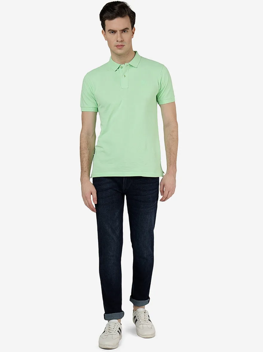Navy Blue Solid Slim Fit Jeans | JadeBlue
