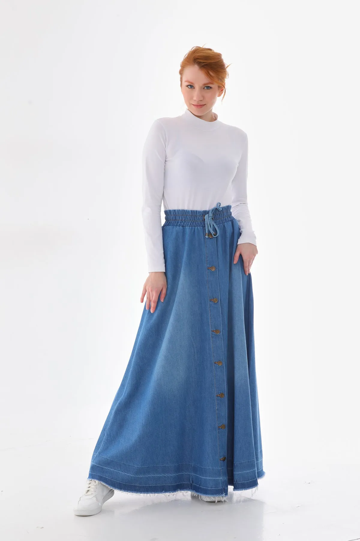 NW Mevlana Denim Skirt Blue