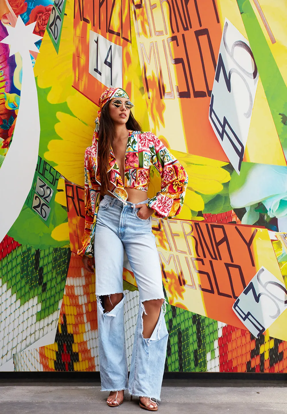 Siciliana - Gianna Cropped Blouse (Off-White)