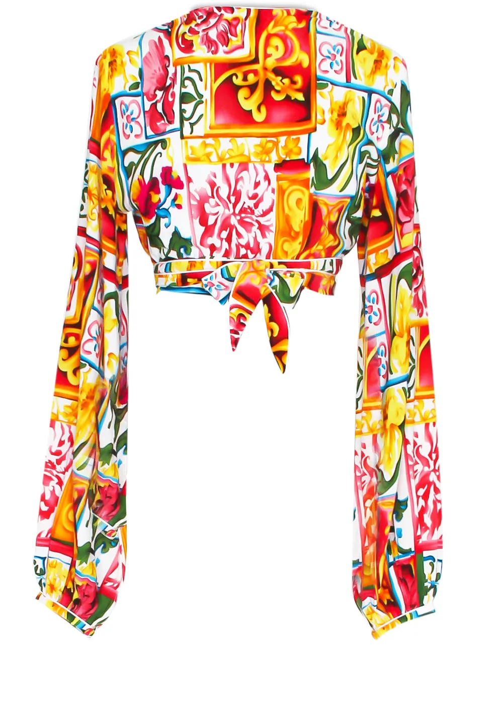 Siciliana - Gianna Cropped Blouse (Off-White)