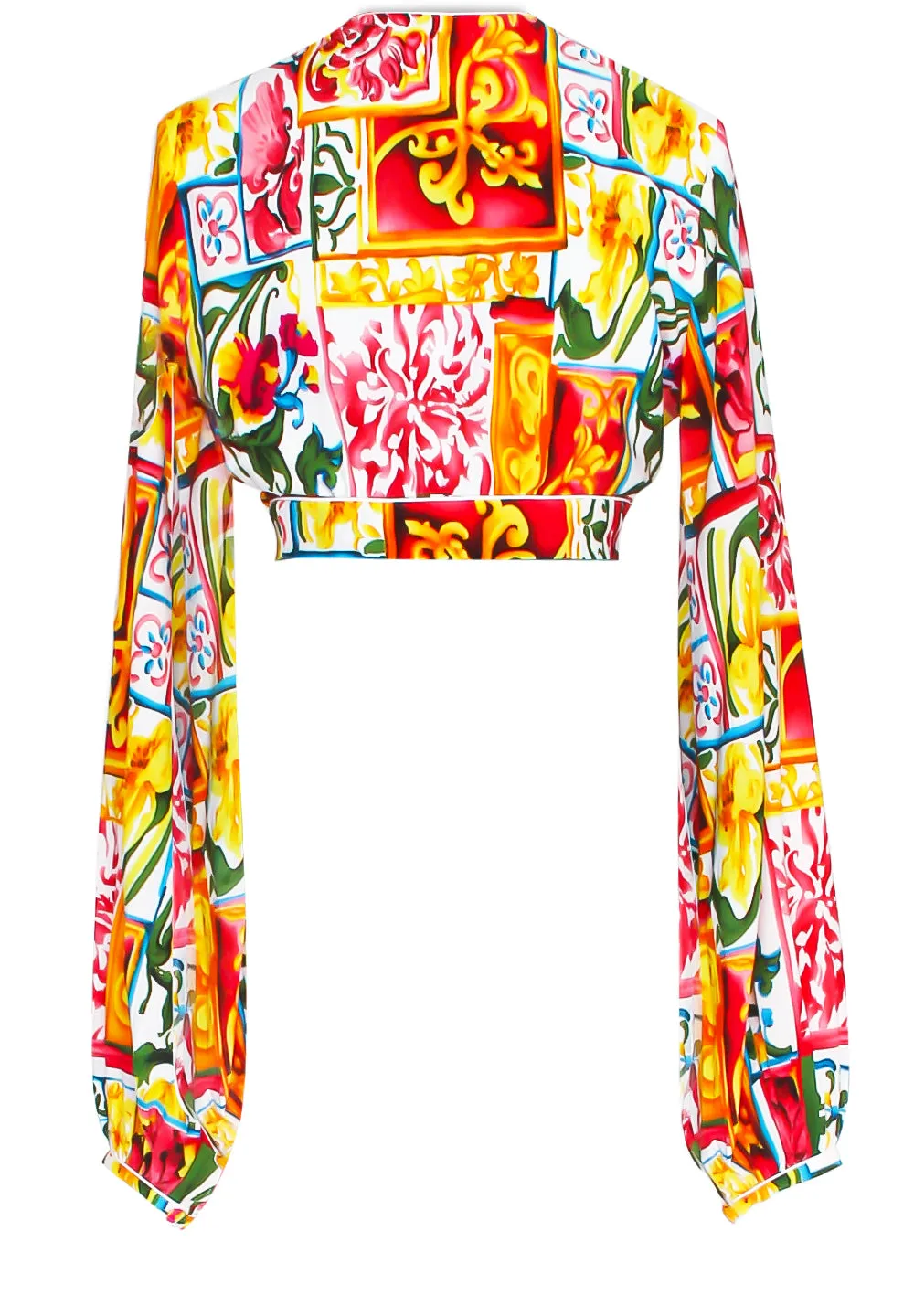 Siciliana - Gianna Cropped Blouse (Off-White)