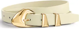 Skinny Belt, Black Leather Belt Women Belts for Jeans Dresses Pants with Adjustable belt Buckle 1 Width