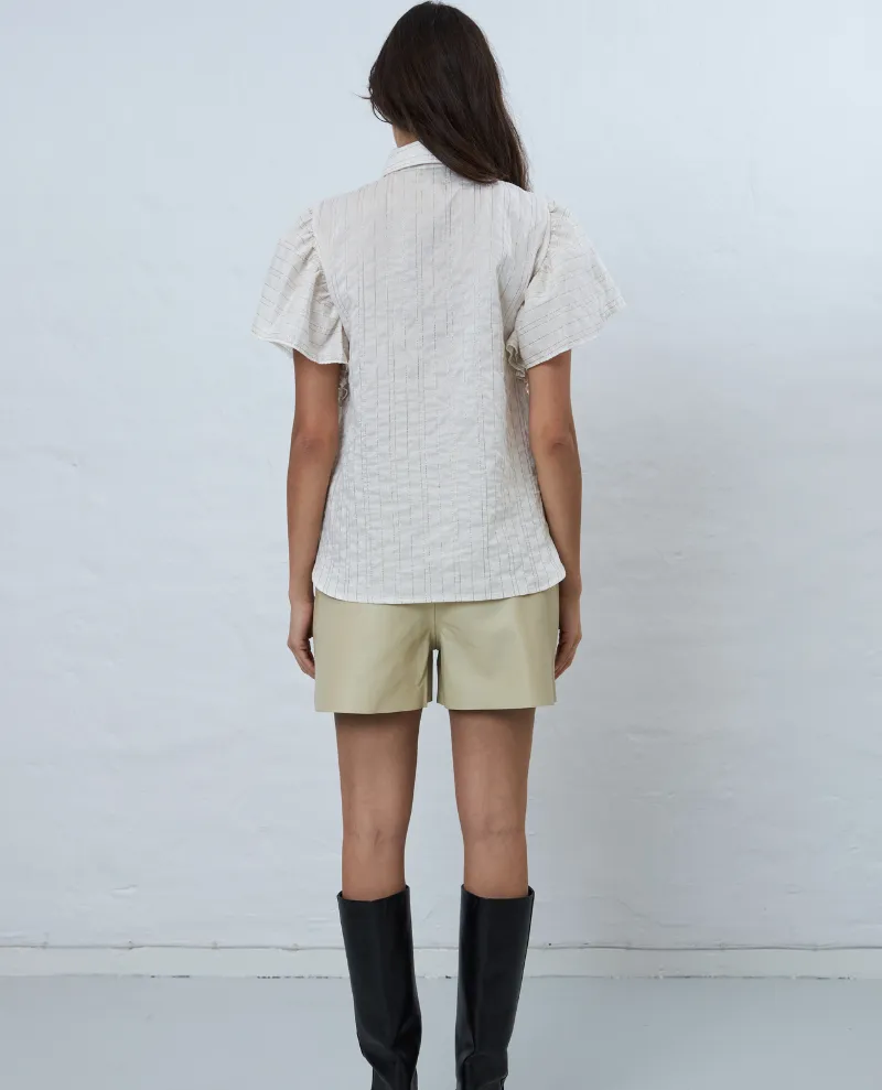 Stella Nova Bow Tie Cream Gold Stripe Blouse