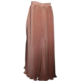 Tan long pleated skirt