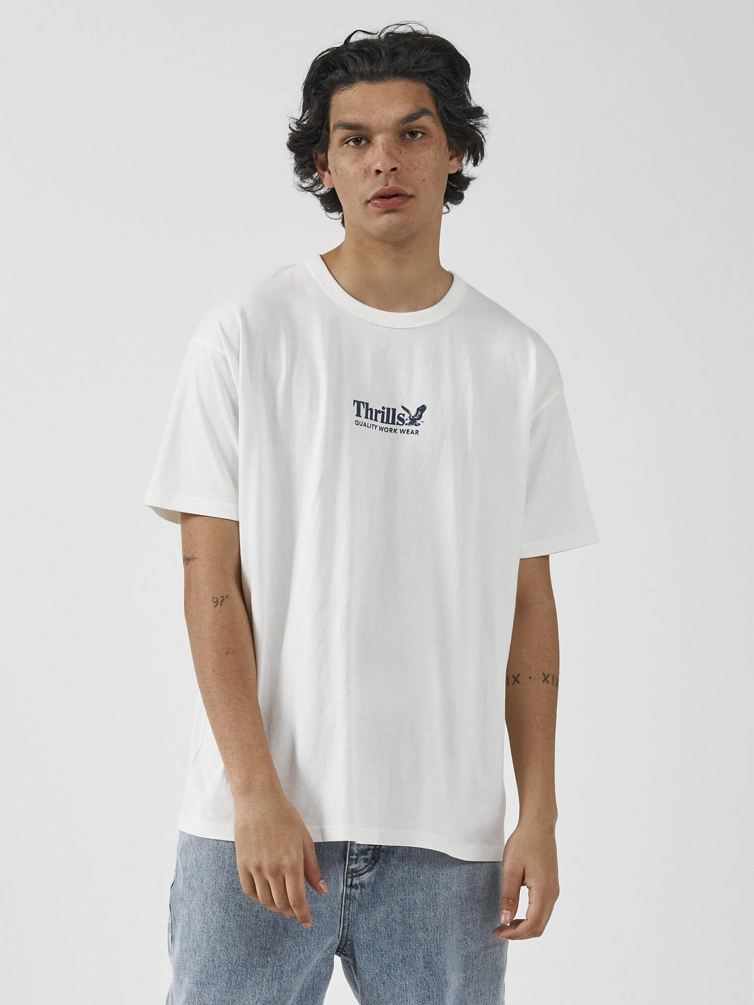 Thrills Workwear Box Fit Tee - Dirty White