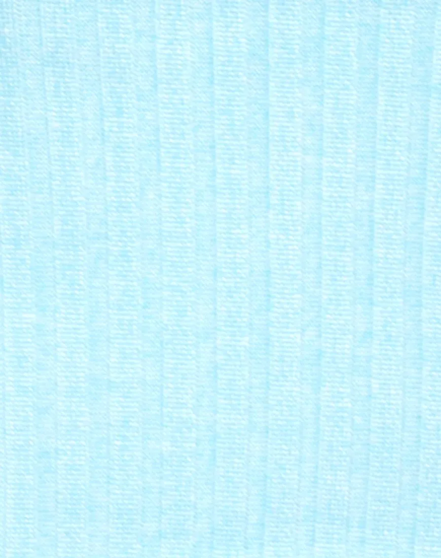 Tube Top in Ribbed Powder Blue