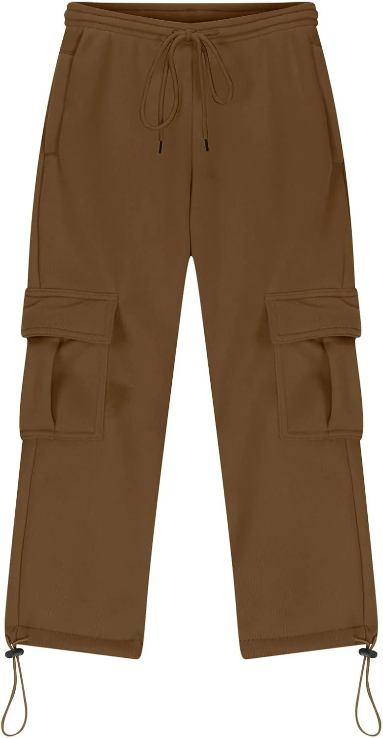Tween Boys Cargo Pants Pull On Joggers Wide Leg Sweatpants Drawstring ounge Pants School Uniform Athletic Trousers
