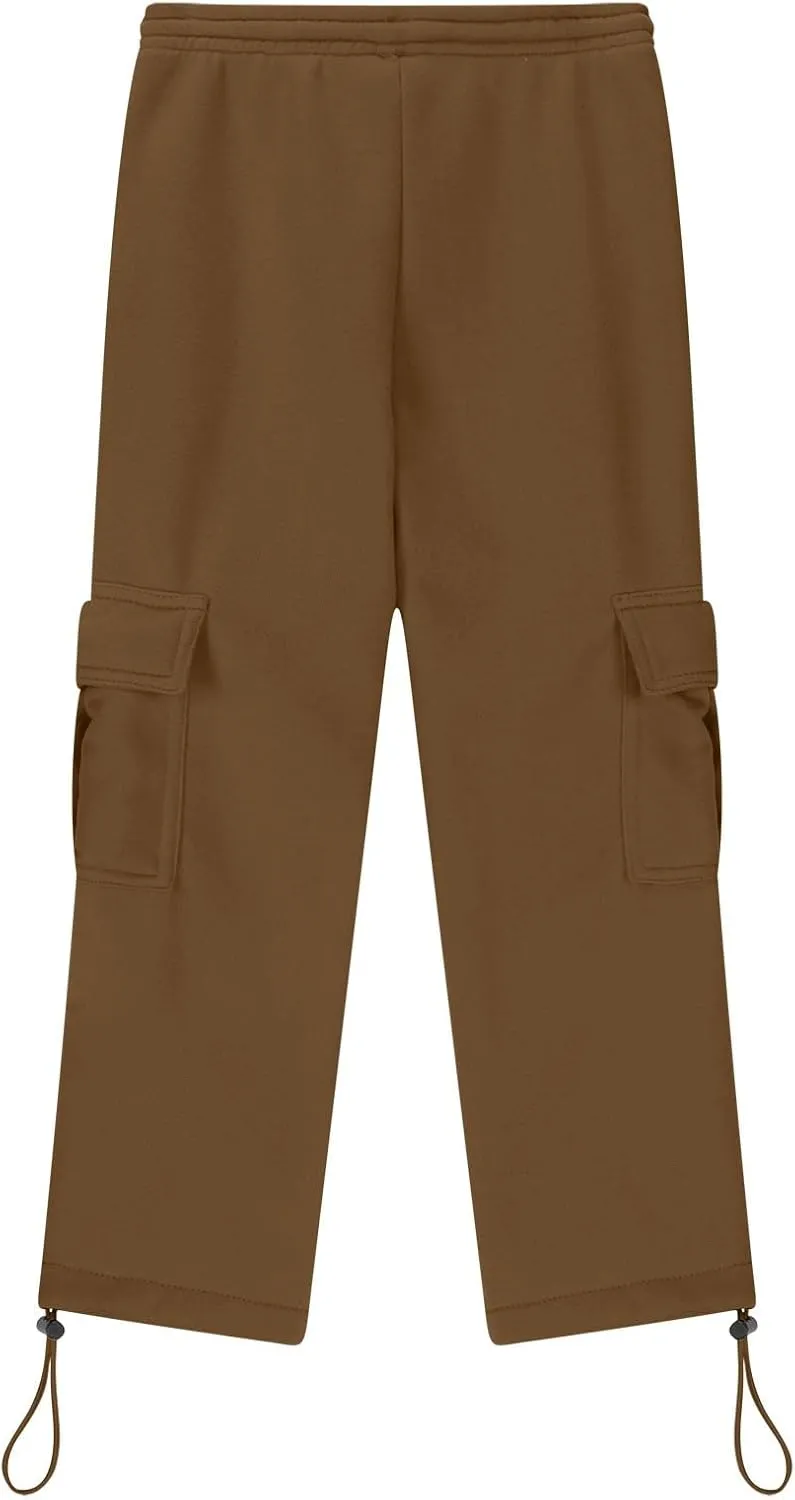 Tween Boys Cargo Pants Pull On Joggers Wide Leg Sweatpants Drawstring ounge Pants School Uniform Athletic Trousers