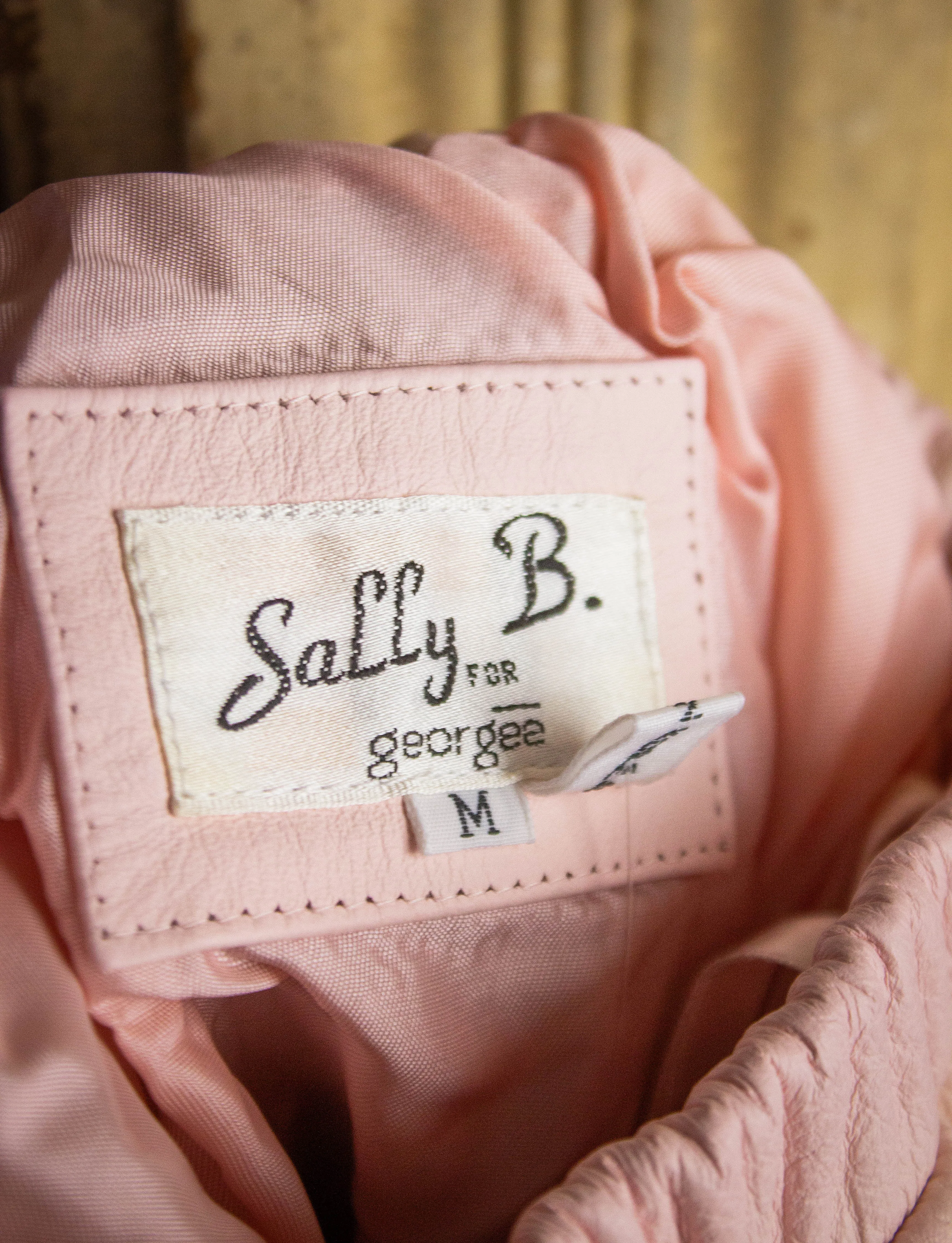 Vintage Sally B Deadstock Leather Pants 80s Pink Medium