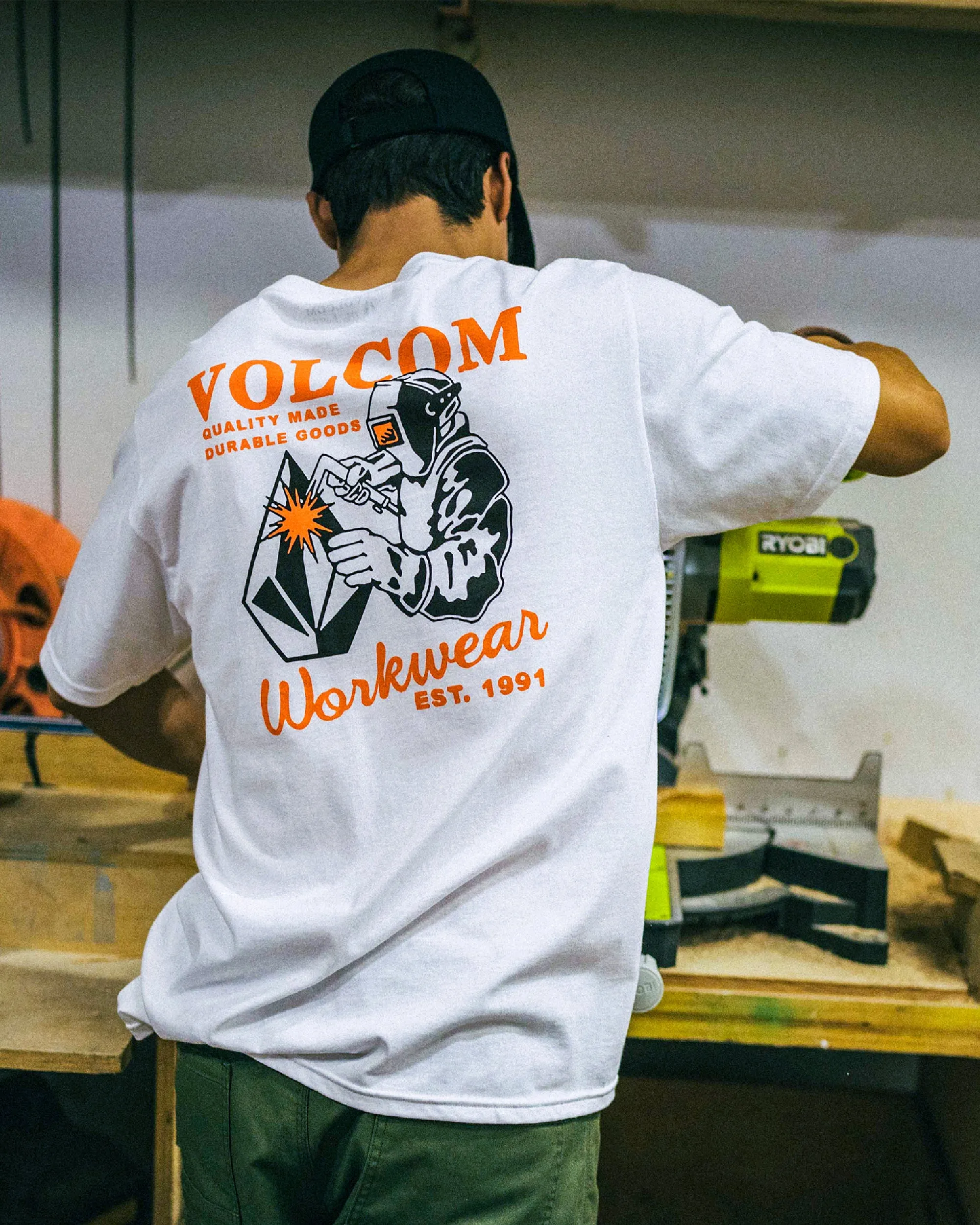 Volcom Workwear Welder Short Sleeve Tee - White